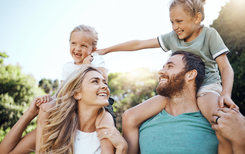 Happy Family With Two Kids