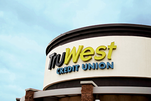 The Tru West Credit Union sign prominently displayed.